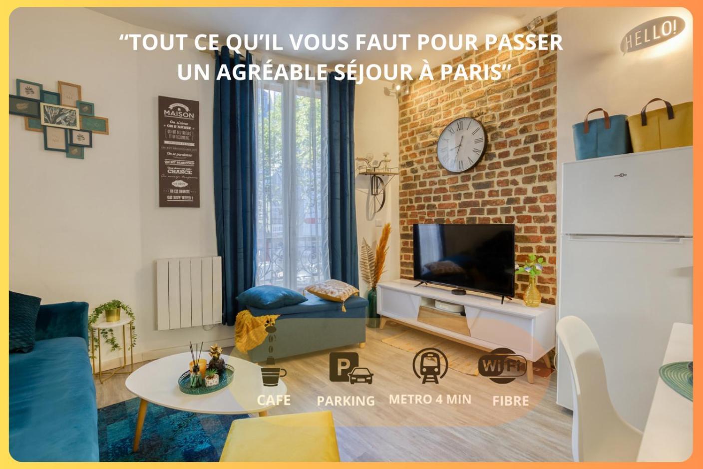 サン・トゥアンEscale A Paris Metro & Parkingアパートメント エクステリア 写真
